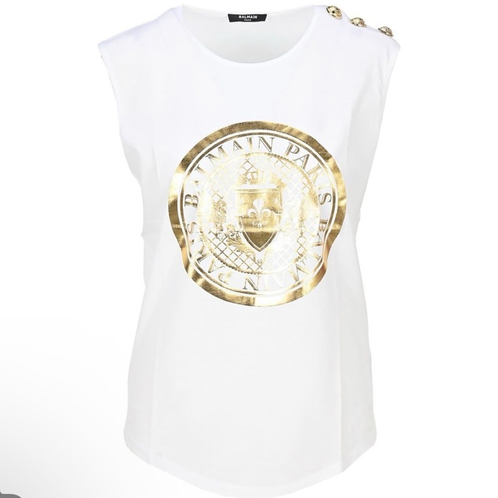 Balmain White Tank Top NWOT Size 34